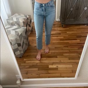 Riley High Rise Straight Crop Denim